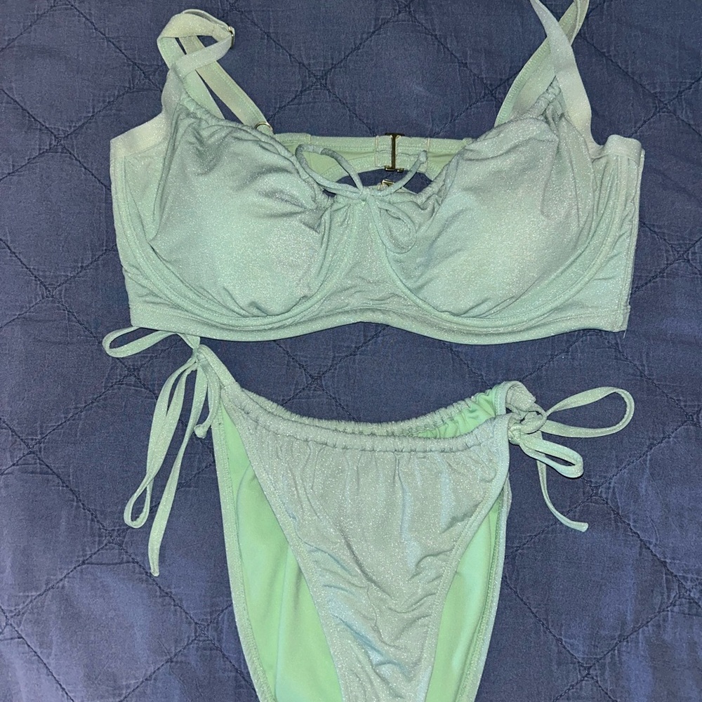 Wild Fable Mint Green Shimmer Bikini